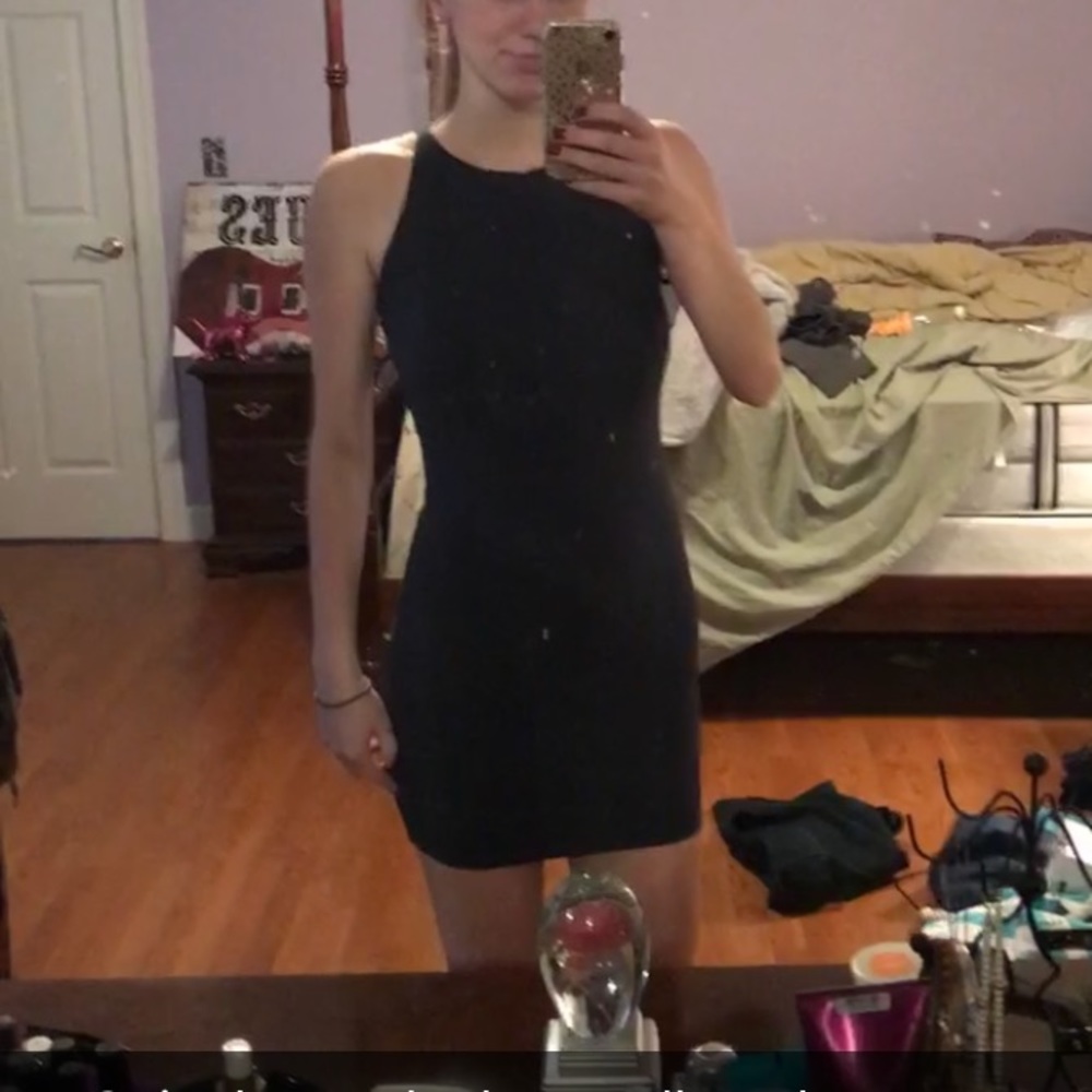 NWOT Navy Blue High Neck Mini Dress